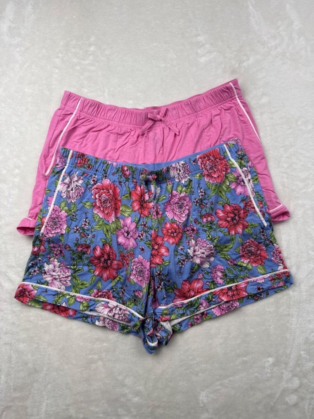 Room Service Womens Floral & Solid Pajama Shorts 2-Pack Modal Blend L